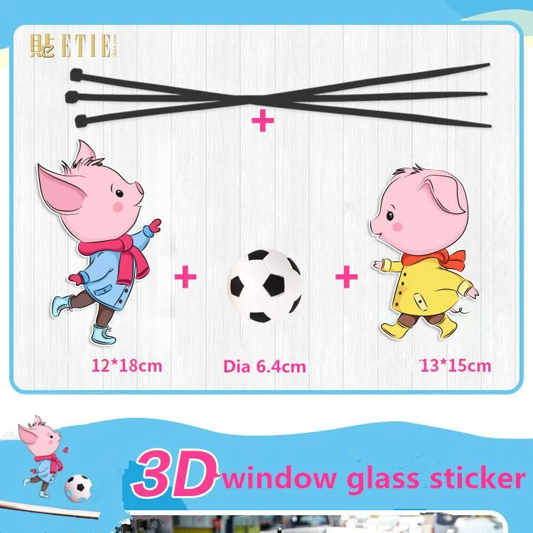 pig play football car window wiper decal