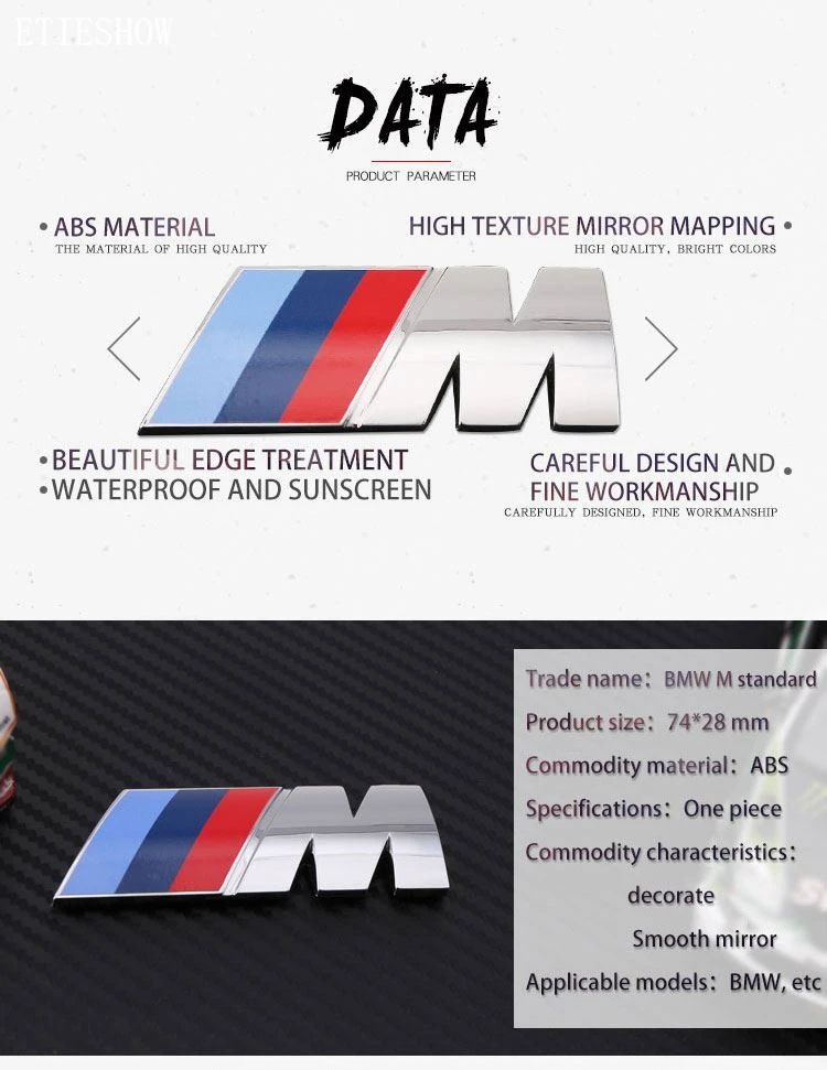 BMW ABS chrome emblem BMW ABS chrome emblem