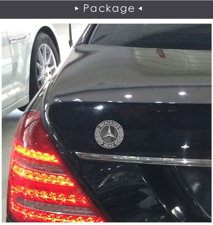mercedes aluminum badge sticker decal