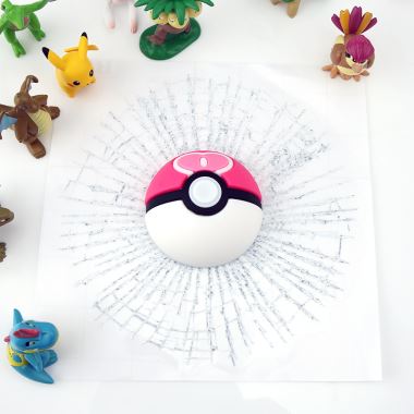 สติกเกอร์หน้าต่าง 3D Pokeball ตลก