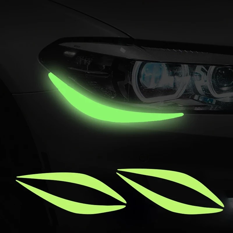 1Pair Car Glow Stickers ไฟหน้าอัตโนมัติกันน้ำ