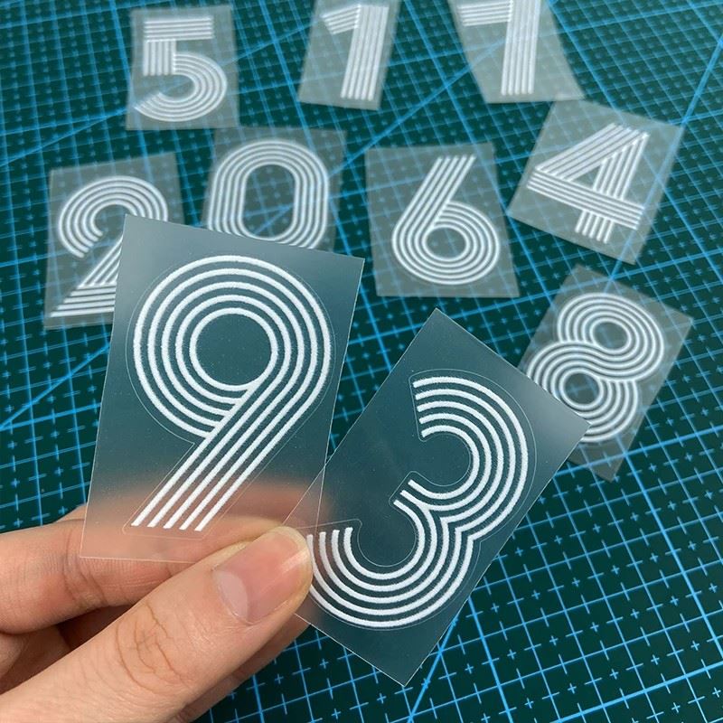 1pc 0123456789 สติกเกอร์มอเตอร์ไซค์หมายเลขขาว