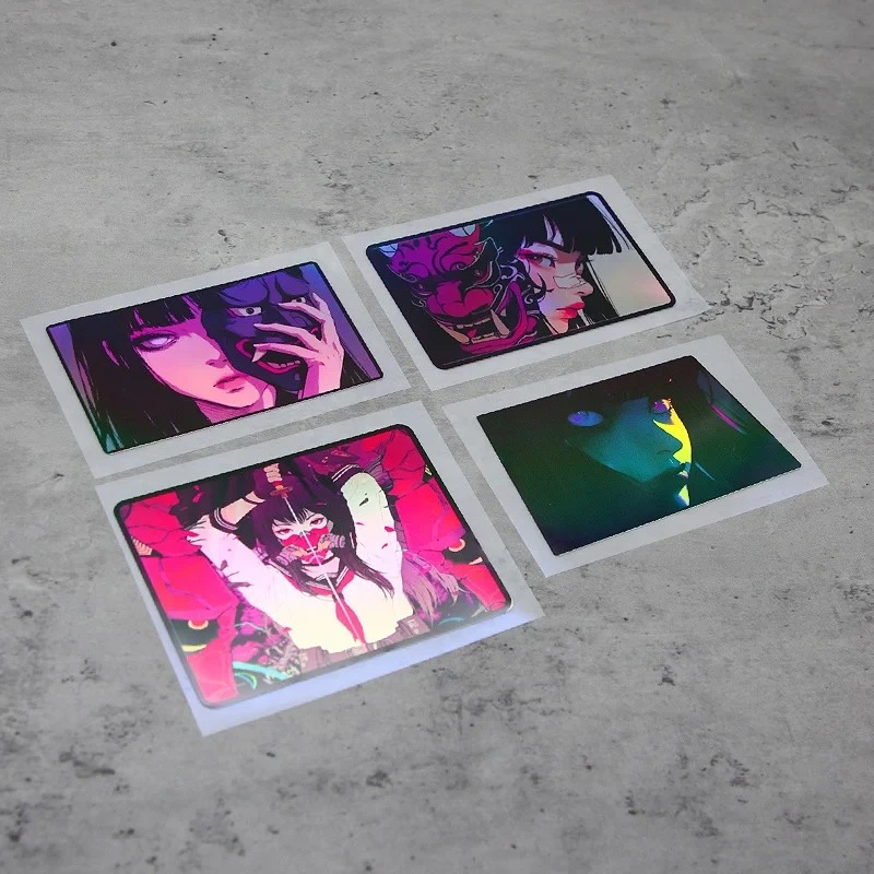 1PC Holographic Anime Girl Decals With Mask high quality