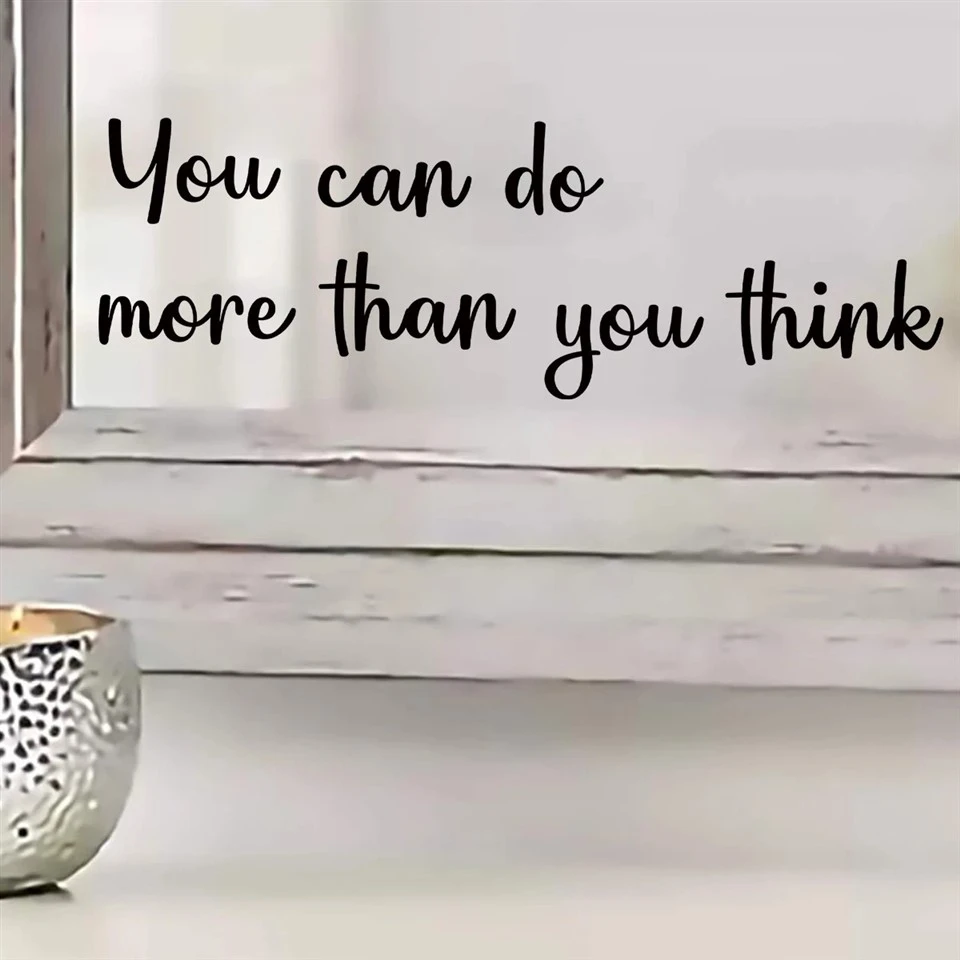 1PCS คำพูดที่ให้กำลังใจแรงบันดาลใจ PVC Mirror Stickers