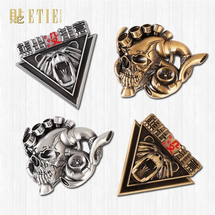 Turbo Skeleton ABS Emblem สีเงินทอง