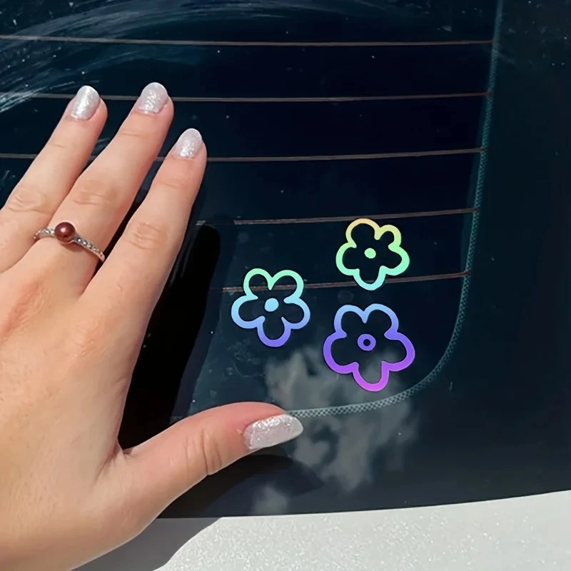 3PCS FLORAL CAR MIRROR MIRROR DECALS สติกเกอร์รถสติกเกอร์