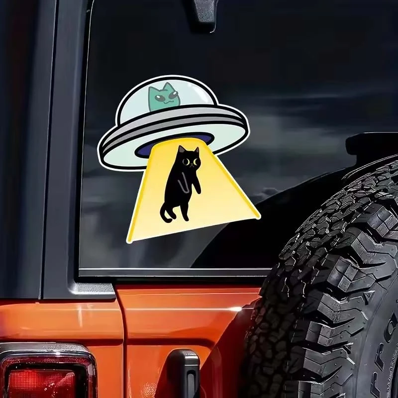 UFO Catch A Cat Vinyl Waterproof Decal