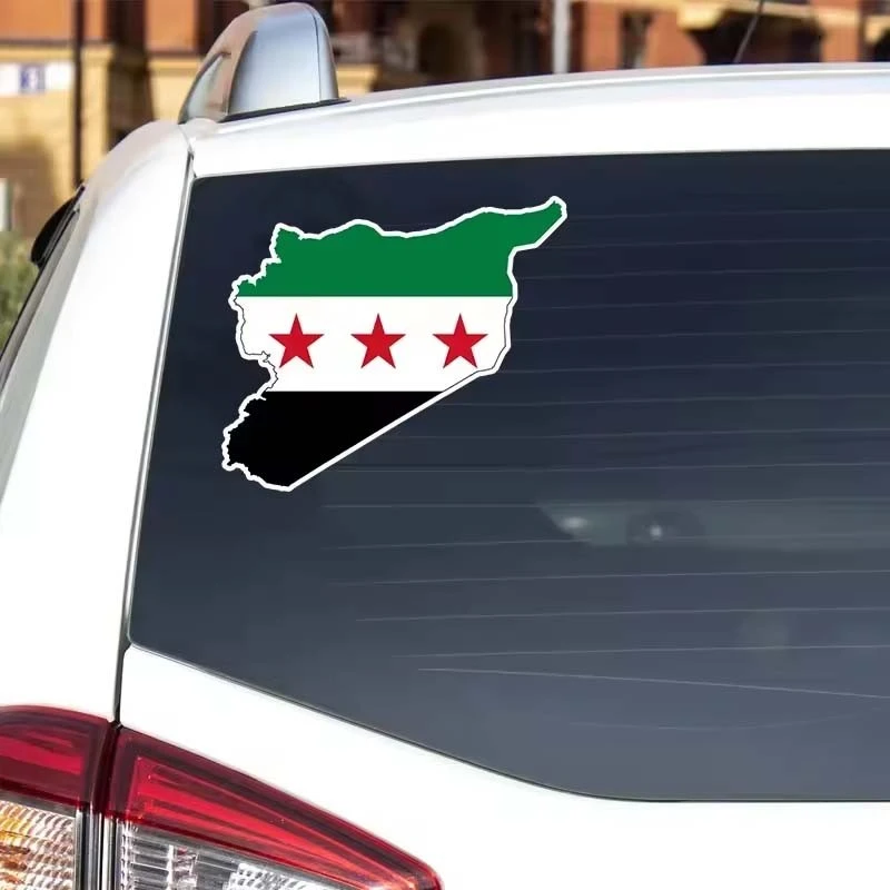 ET11398# Car Sticker Syria Flag Map