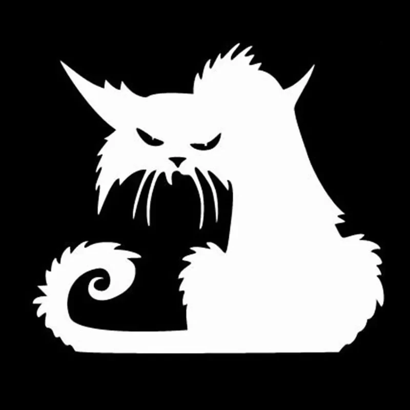 Black/Silver Halloween Terror Cat Window Stickers best