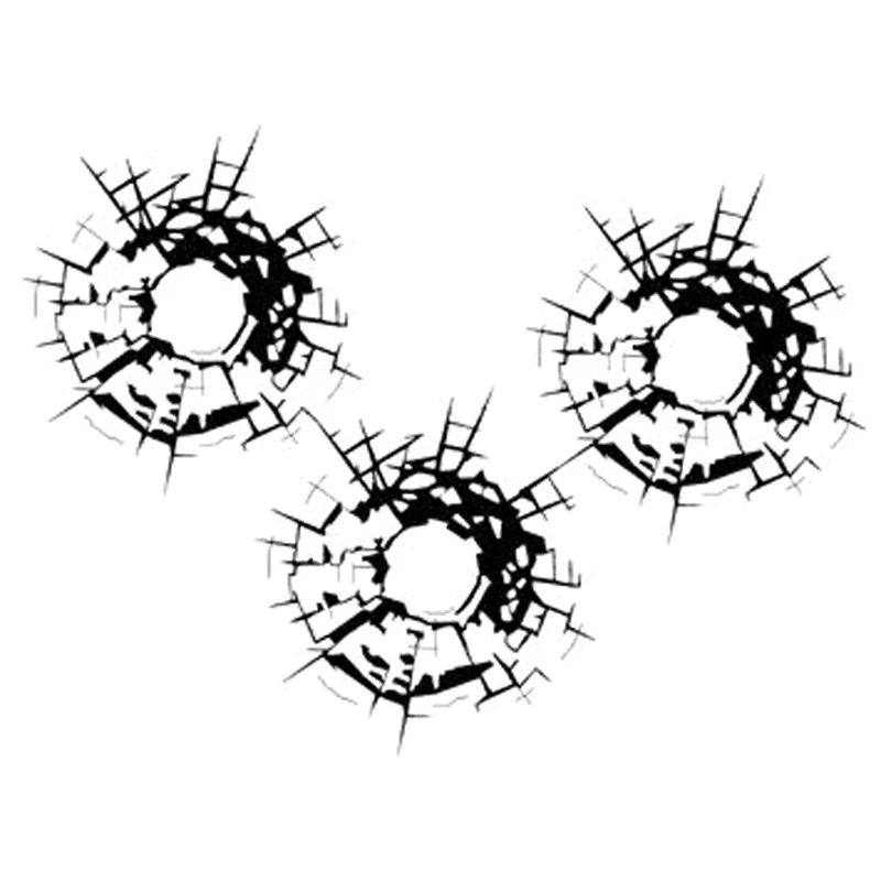 Bullet Hole Glass Art Decals คุณภาพสูง