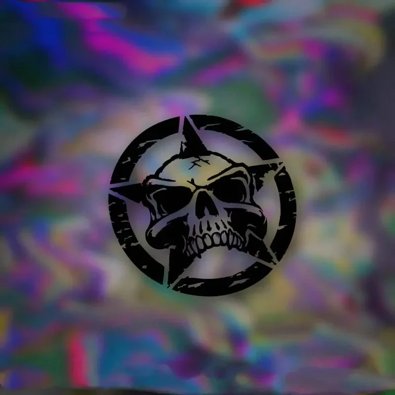 สติกเกอร์ไวนิลสไตล์รถสำหรับ Pentagram Skull