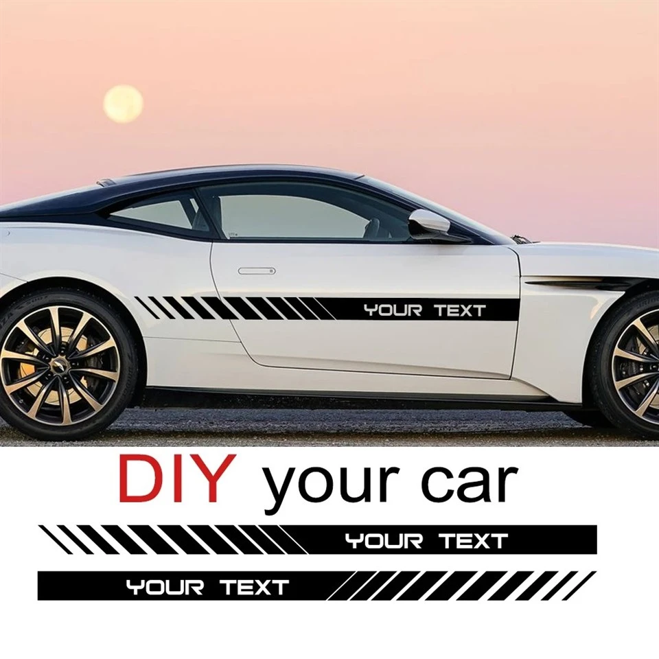 กราฟิกสติ๊กเกอร์รถยนต์ DIY แบบกำหนดเองข้อความของคุณ
