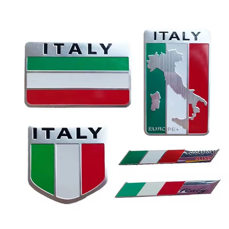Metal Italy Flag Emblem Badge