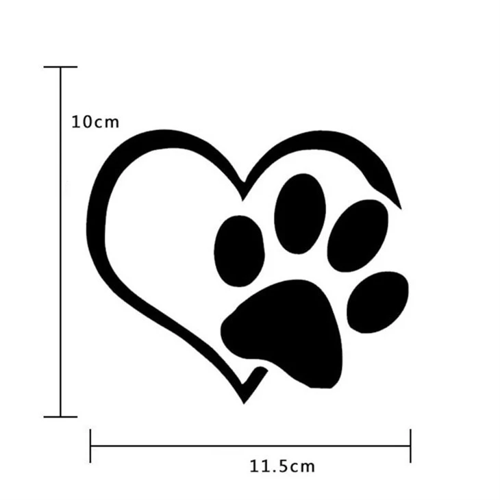 Heart With Pet Footmark Sticker