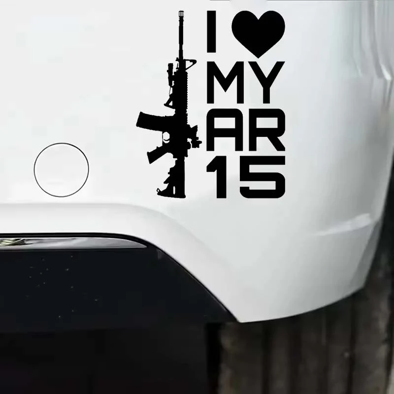 ฉันรัก ar -15 สติกเกอร์รถปืน