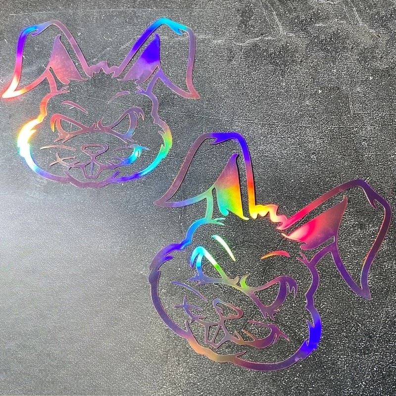 Evil Rabbit Laser Motorcycle Sticker Waterproof high quality