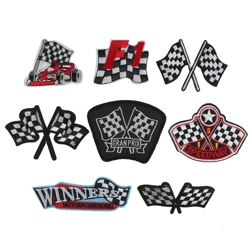 F1 Racing Sticker ผ้าธงตาหมากรุก