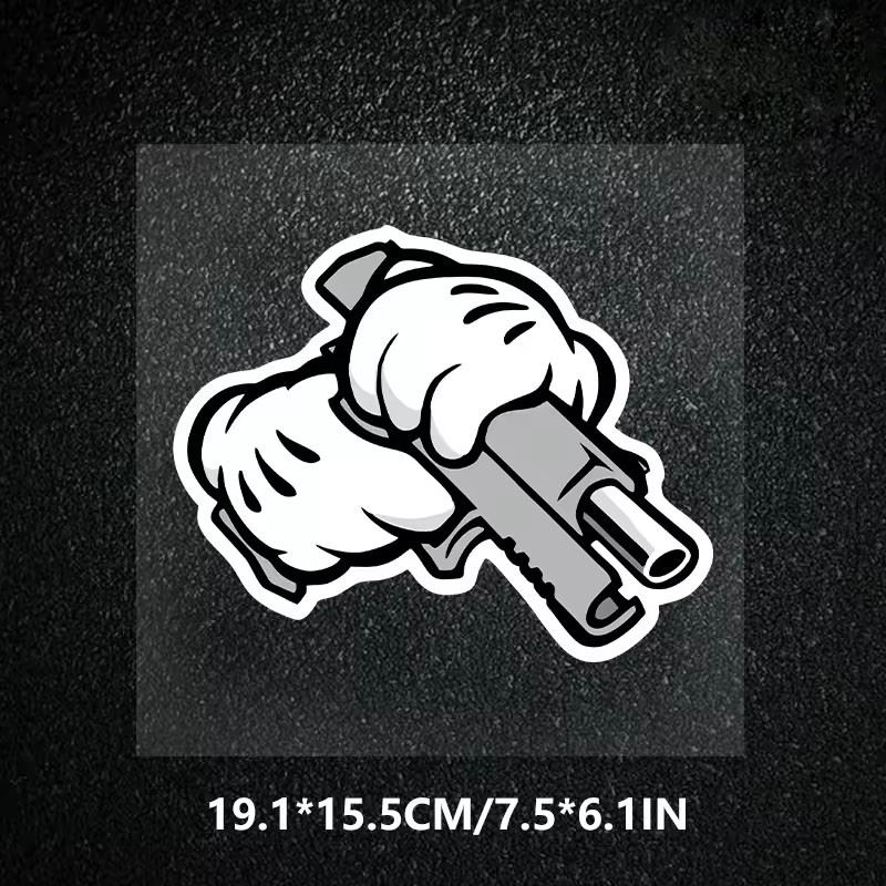 Cartoon Gun Ready To Shoot Funny Car Decoration