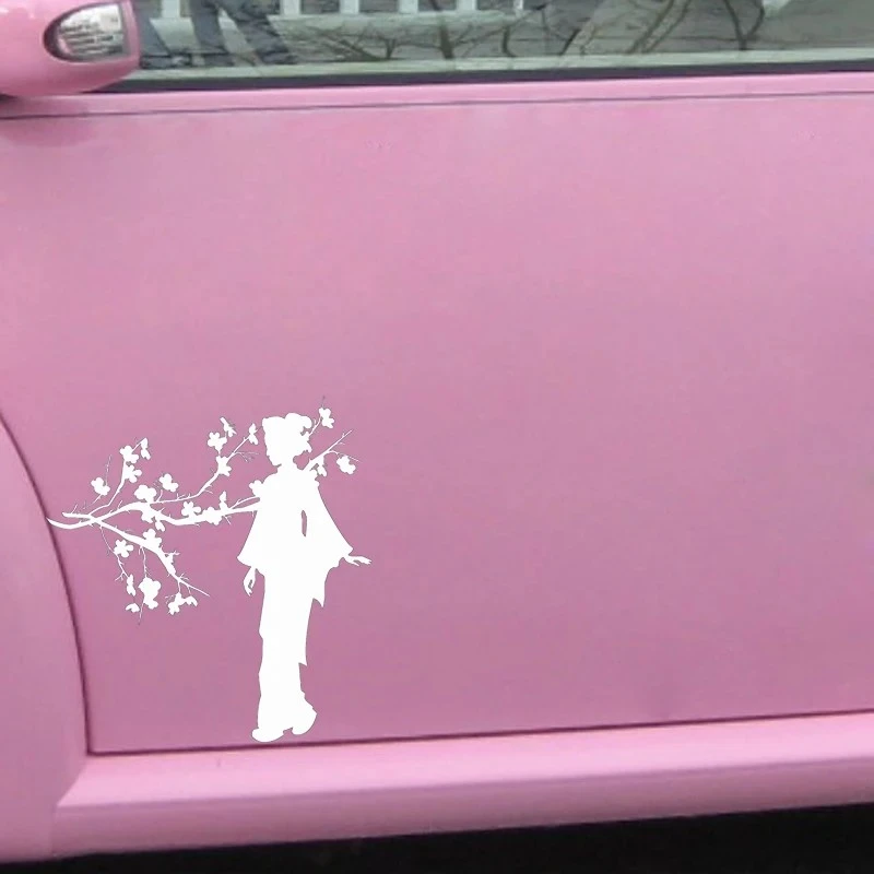 Geisha สาวญี่ปุ่น Sakura Tree สติกเกอร์