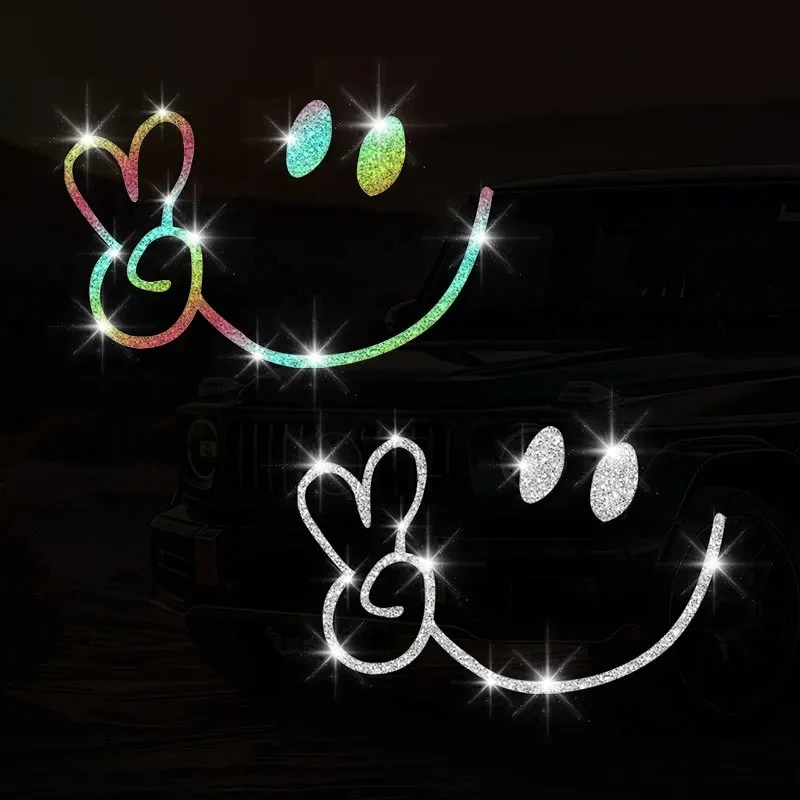 แวววาวใบหน้ายิ้มโอเคสติกเกอร์มอเตอร์ไซค์