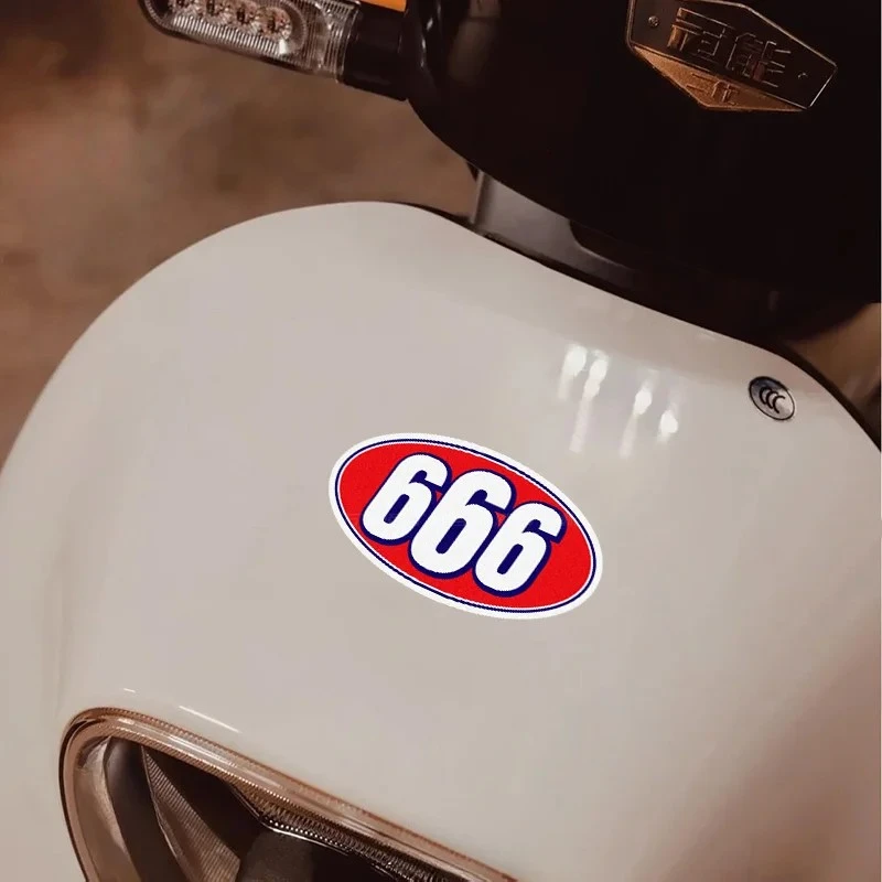 Number 666 Funny Motorcycle Sticker price