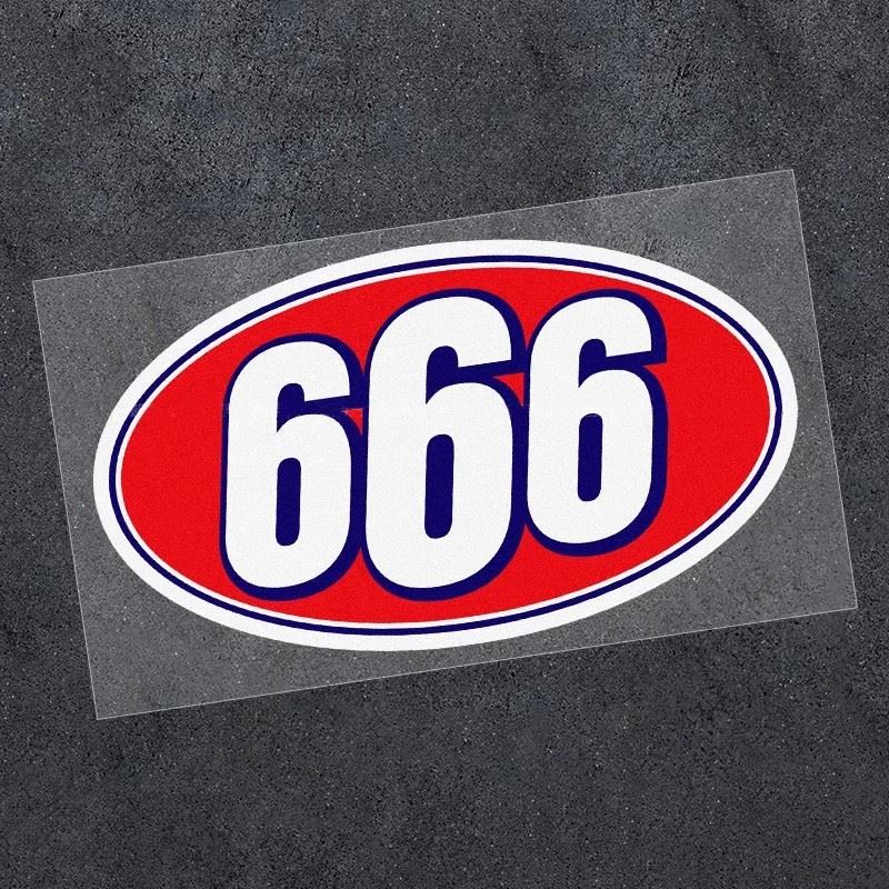 หมายเลข 666 สติกเกอร์มอเตอร์ไซค์ตลก