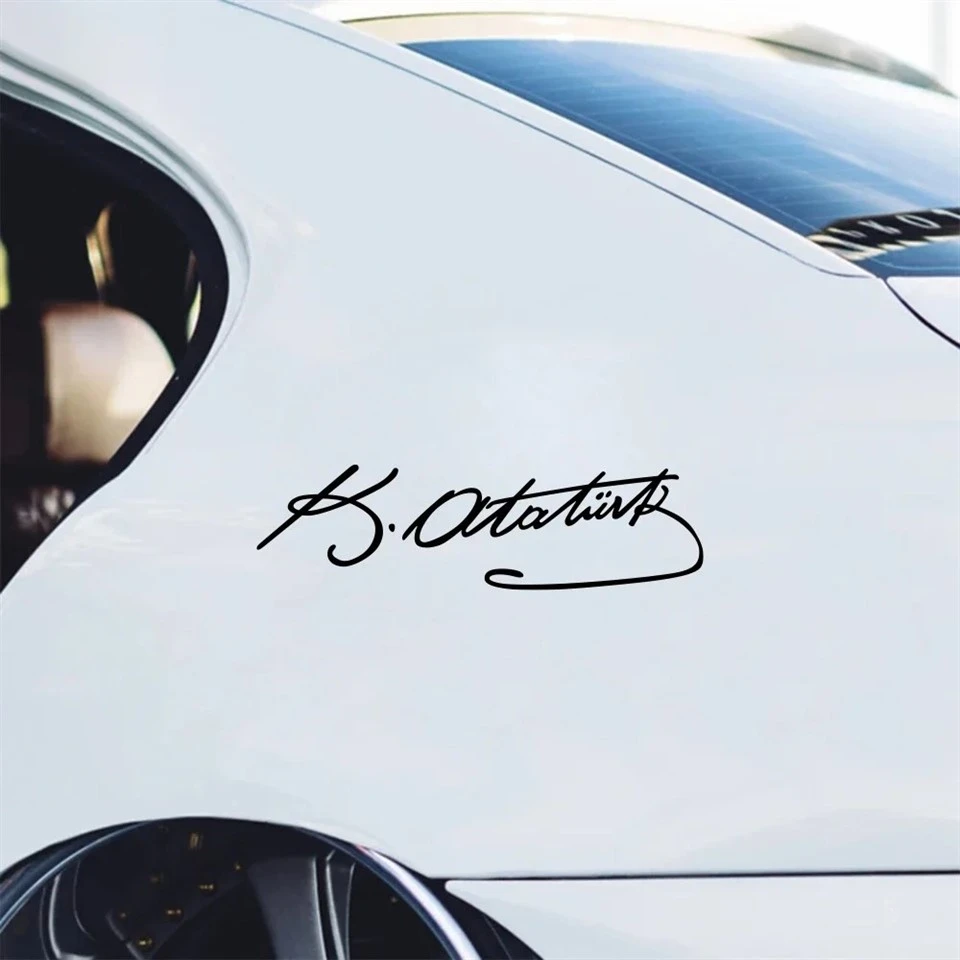 Signature Ataturk Creative Car Sticker หน้าจอไวนิล