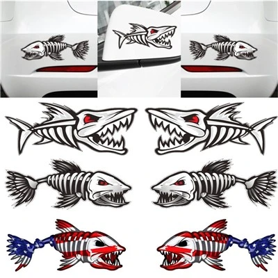 ตกปลาโครงกระดูกปลารถ Decal สติกเกอร์
