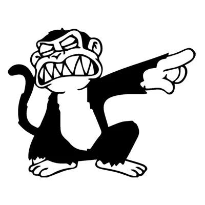 Angry Monkey Point สติกเกอร์รถตลก
