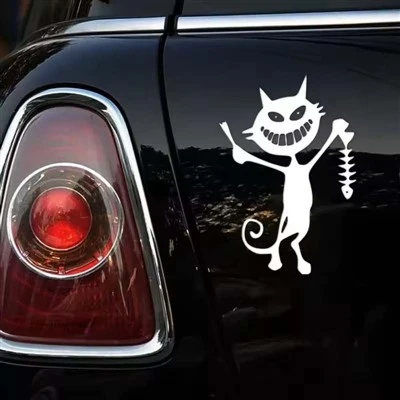 Funny Fish and Cat Skeleton Skeleton สำหรับรถยนต์