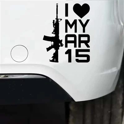 ฉันรัก ar -15 สติกเกอร์รถปืน