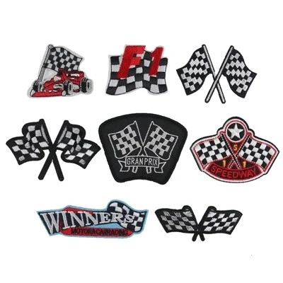 F1 Racing Sticker ผ้าธงตาหมากรุก