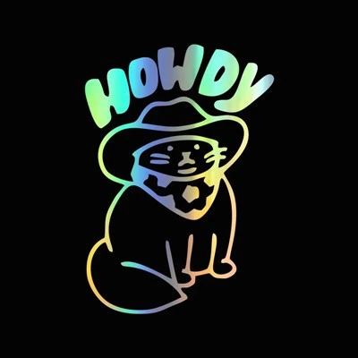 สติ๊กเกอร์รถตลกดีการออกแบบแมว howdy รถสติกเกอร์หน้าต่างรถ