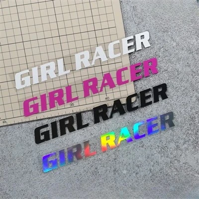 หญิงสาว Racer Motorcycle สติกเกอร์สำหรับหน้าต่างรถ