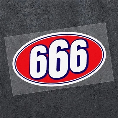 หมายเลข 666 สติกเกอร์มอเตอร์ไซค์ตลก