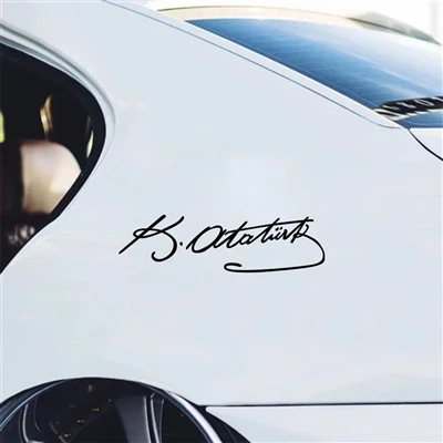 Signature Ataturk Creative Car Sticker หน้าจอไวนิล