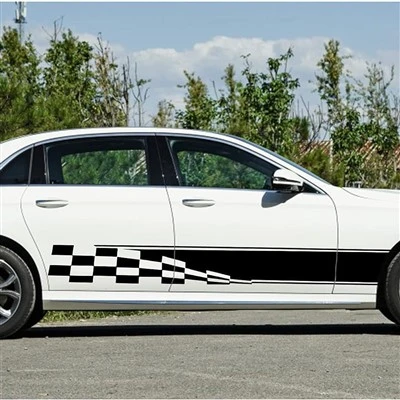 ไวนิลสีดำ Racing Stripes Decals รถ
