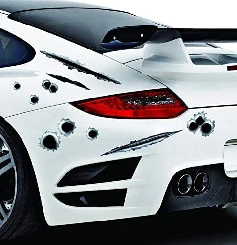Sticker Bullet Holes Car