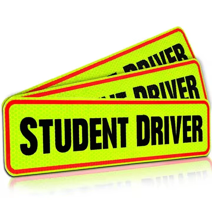 Student Driver Safety Warning Style Reflective Stickers