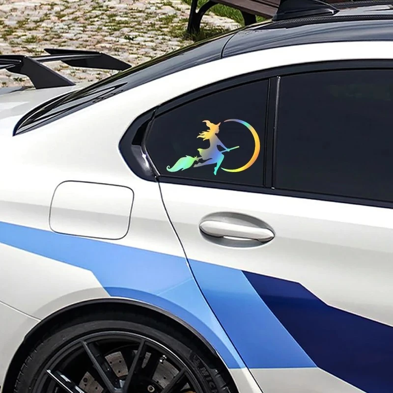 The Witch Flying To The Moon Sticker high quality