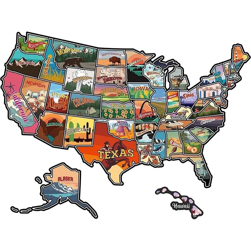 USA Map Sticker