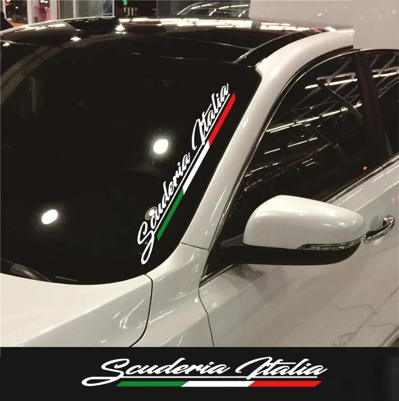 สติกเกอร์กระจกหน้าสำหรับ Fiat 500 Abarth Alfa Romeo